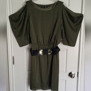 Gianni Bini Olive Dress with Black Belt